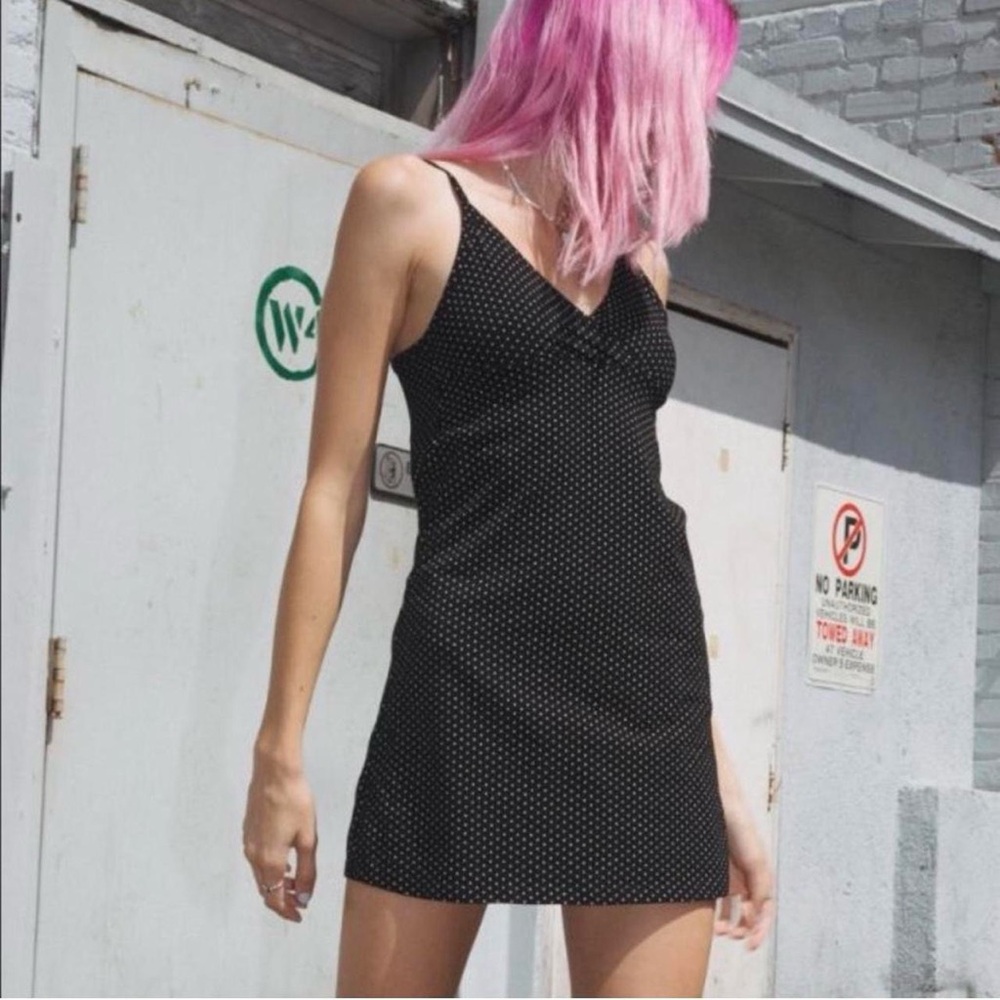 Brandy Melville Amara Polkadot black dress!